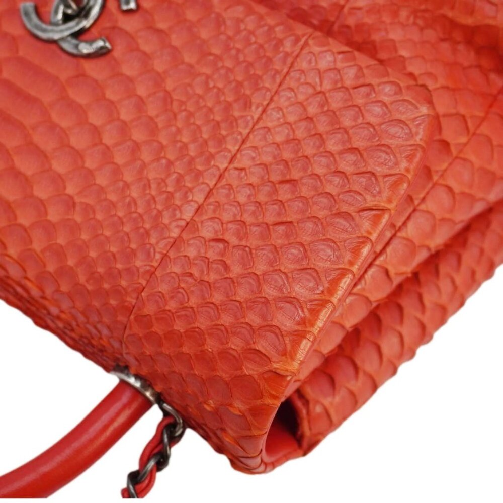 Chanel Coco Flap Python Leather Top Handle Should… - image 6
